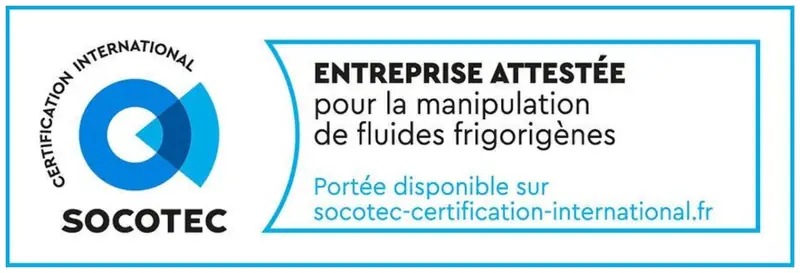 SOCOTEC Certification International : entreprise attestée pour la manipulation de fluides frigorigènes